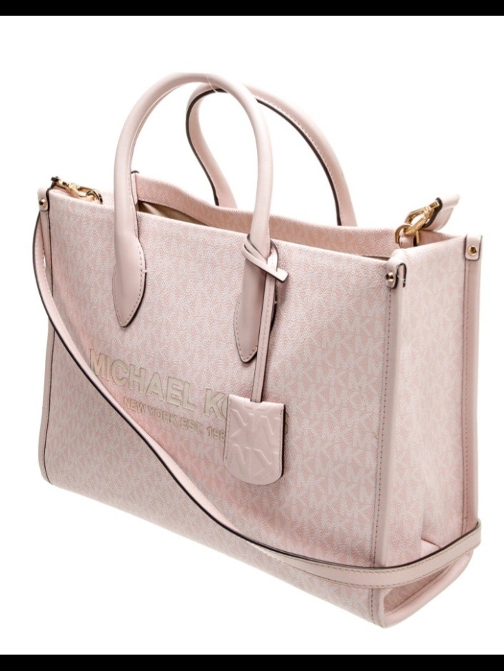 Michael Kors Blush Pink Logo Tote With Gold Accents